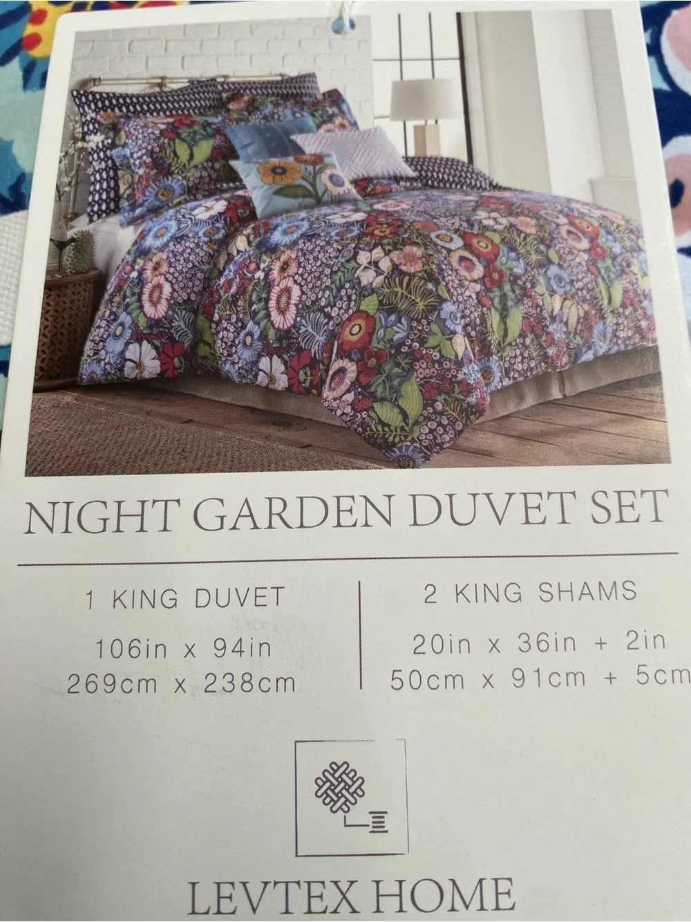 Levtex Home Night Garden Reversible 3-Pc. Duvet Cover Set, King 106x94